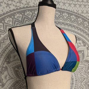 ♥︎ HURLEY ♥︎ Color Block Halter Tie BIKINI TOP